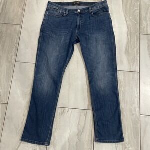 DU/ER Duer Jeans L2X Relaxed Taper Men's 38x32 Blue Denim Performance Stretch